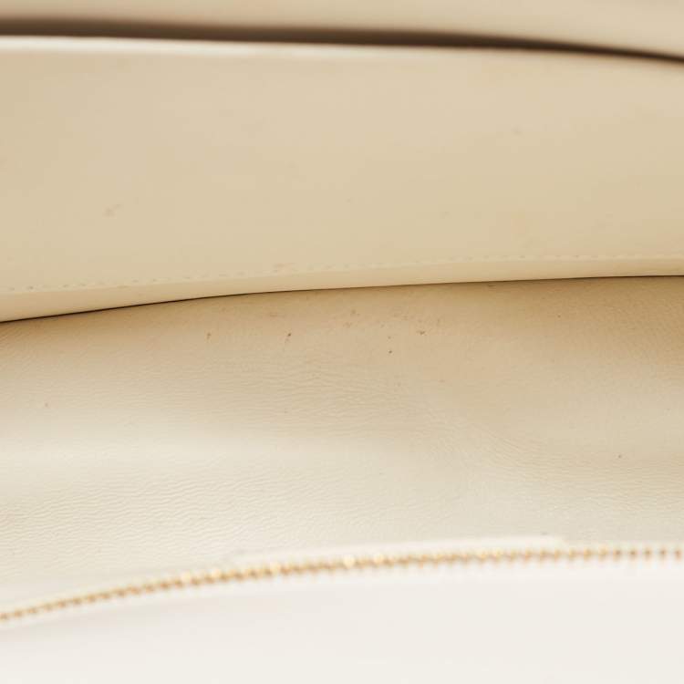 Pre Owned Dior White Leather 30 Montaigne Shoulder Bag