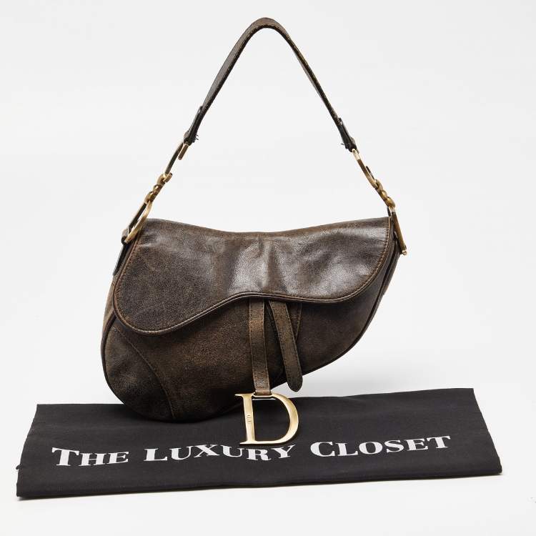 Pre Owned Dior Brown Leather Saddle Bag