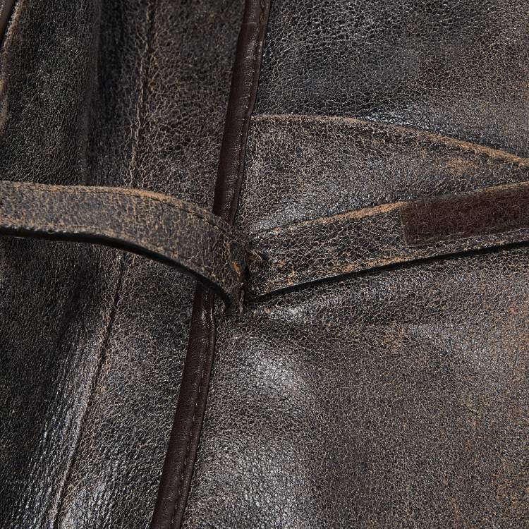 Pre Owned Dior Brown Leather Saddle Bag