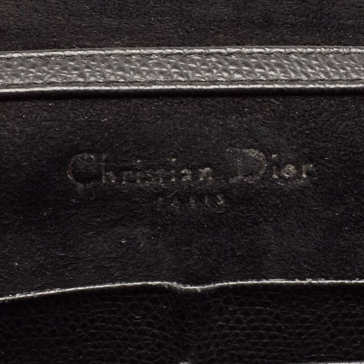 مملوكة مسبقًا Dior Black Grained Leather Saddle Chain Pouch