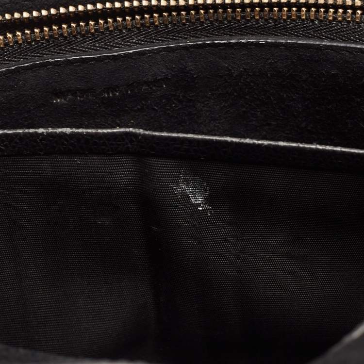 مملوكة مسبقًا Dior Black Grained Leather Saddle Chain Pouch