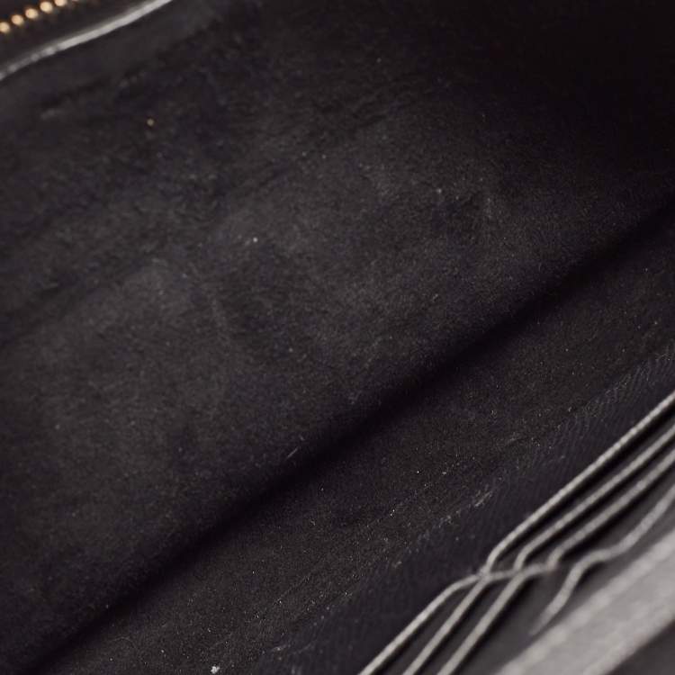 مملوكة مسبقًا Dior Black Grained Leather Saddle Chain Pouch