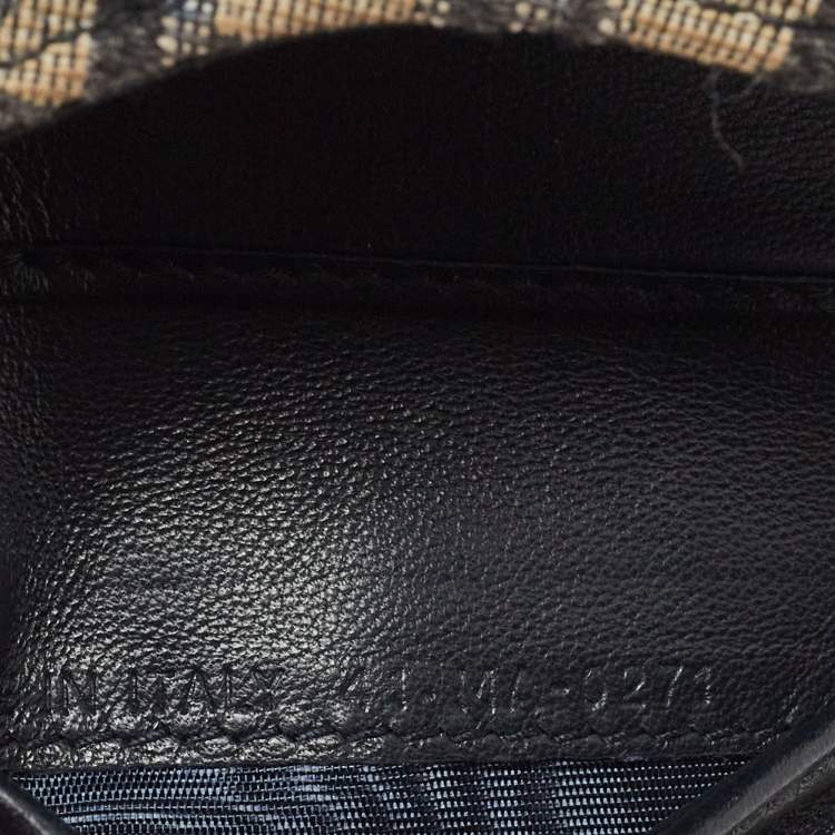 Pre Owned Dior Blue Oblique Canvas Saddle Card Holder