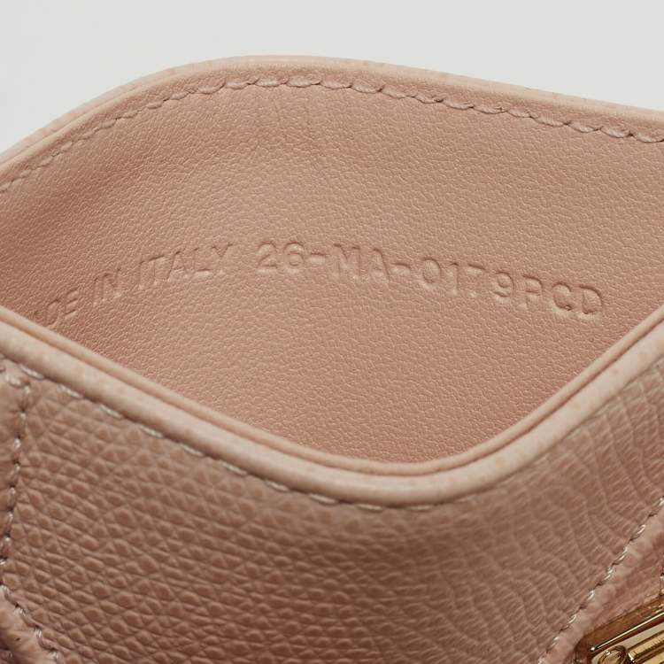 Pre Owned Dior Pink Cannage Leather Diorama Card Holder
