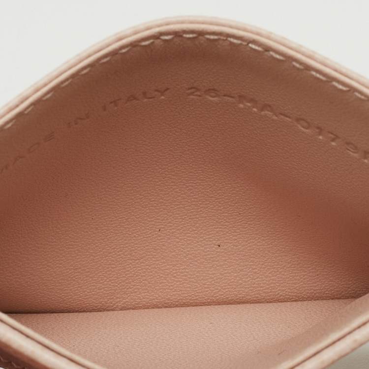 Pre Owned Dior Pink Cannage Leather Diorama Card Holder