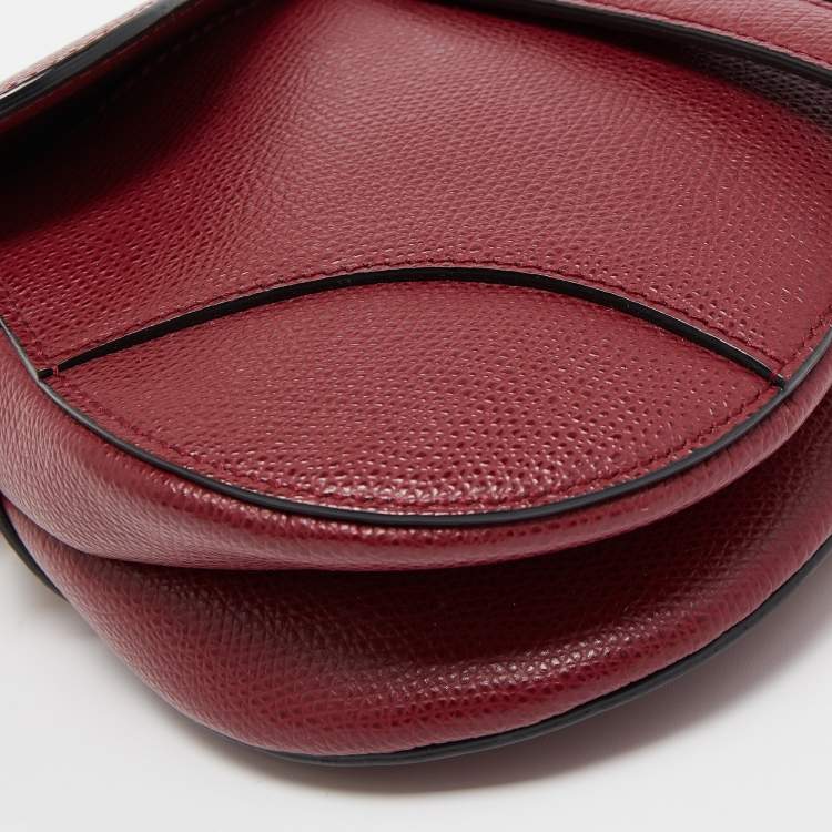 Pre Owned Dior Red Leather Mini Saddle Bag