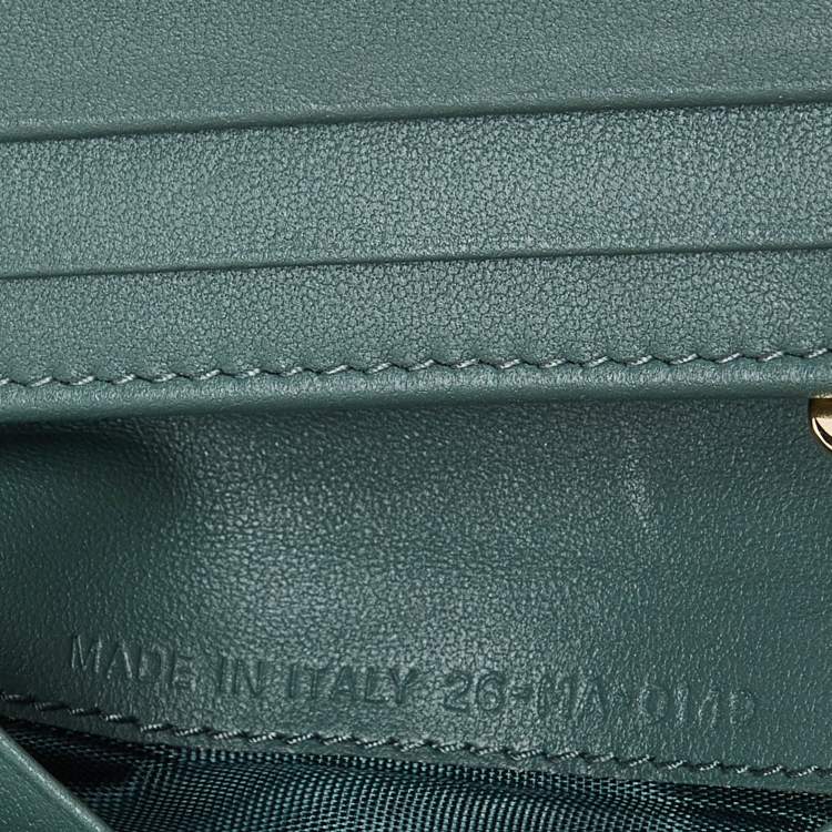 Pre Owned Dior Green Leather Diorama Trifold Wallet