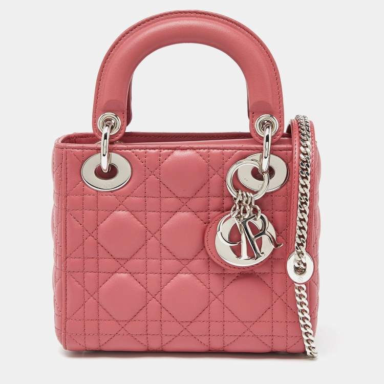 Dior Pink Cannage Leather Mini Lady Dior Tote Dior | The Luxury Closet