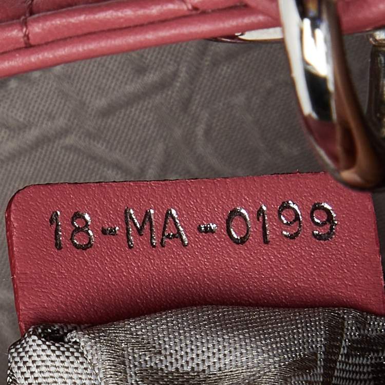 Pre Owned Dior Pink Cannage Leather Mini Lady Dior Tote