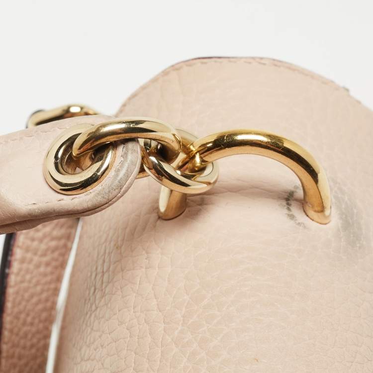 Pre Owned Dior Light Pink Leather Mini Be Dior Top Handle Bag