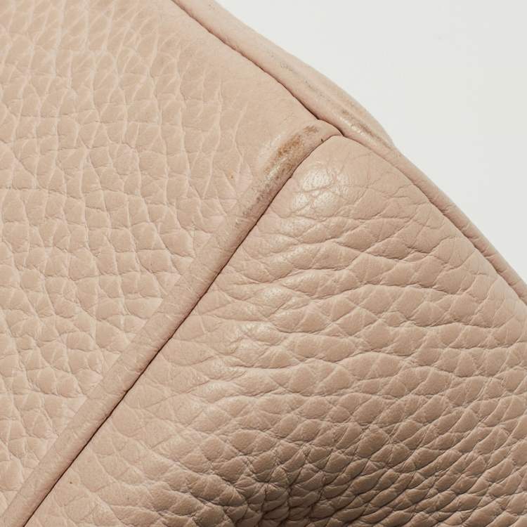Pre Owned Dior Light Pink Leather Mini Be Dior Top Handle Bag