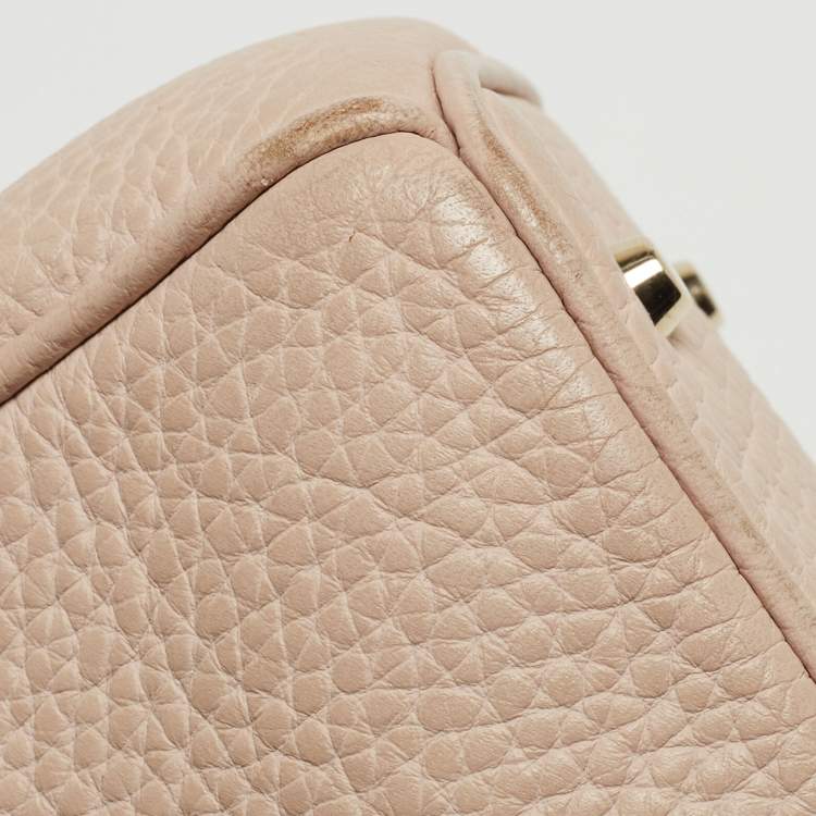 Pre Owned Dior Light Pink Leather Mini Be Dior Top Handle Bag
