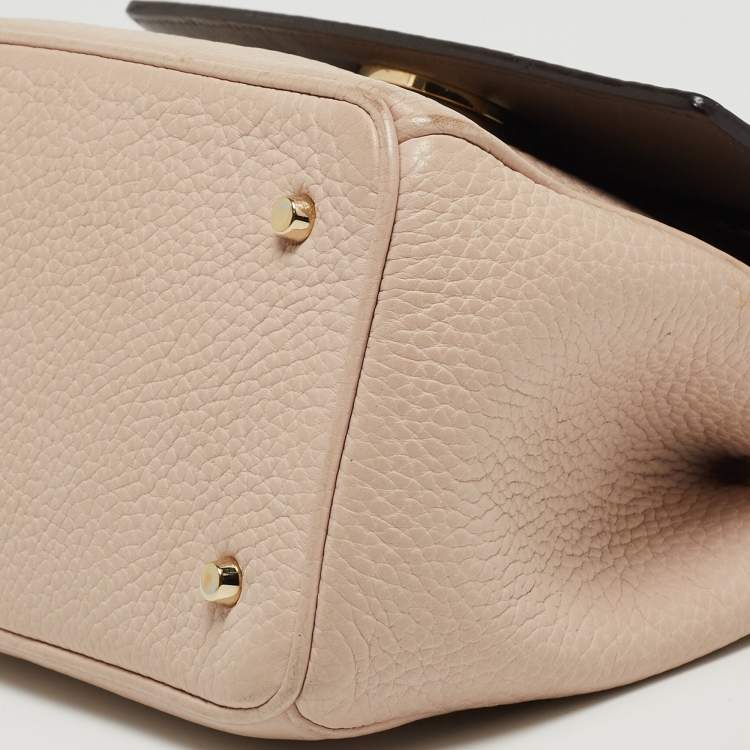 Pre Owned Dior Light Pink Leather Mini Be Dior Top Handle Bag