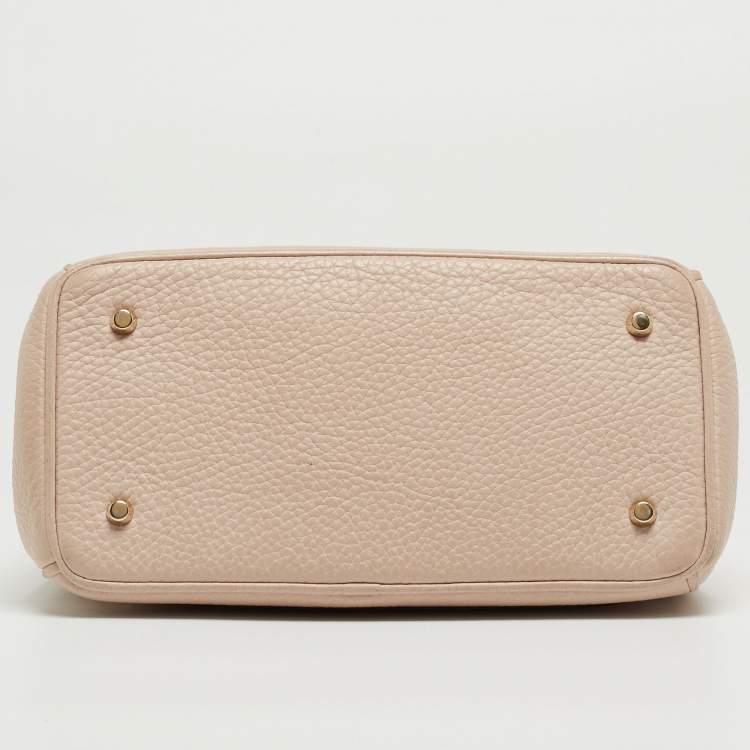 Pre Owned Dior Light Pink Leather Mini Be Dior Top Handle Bag