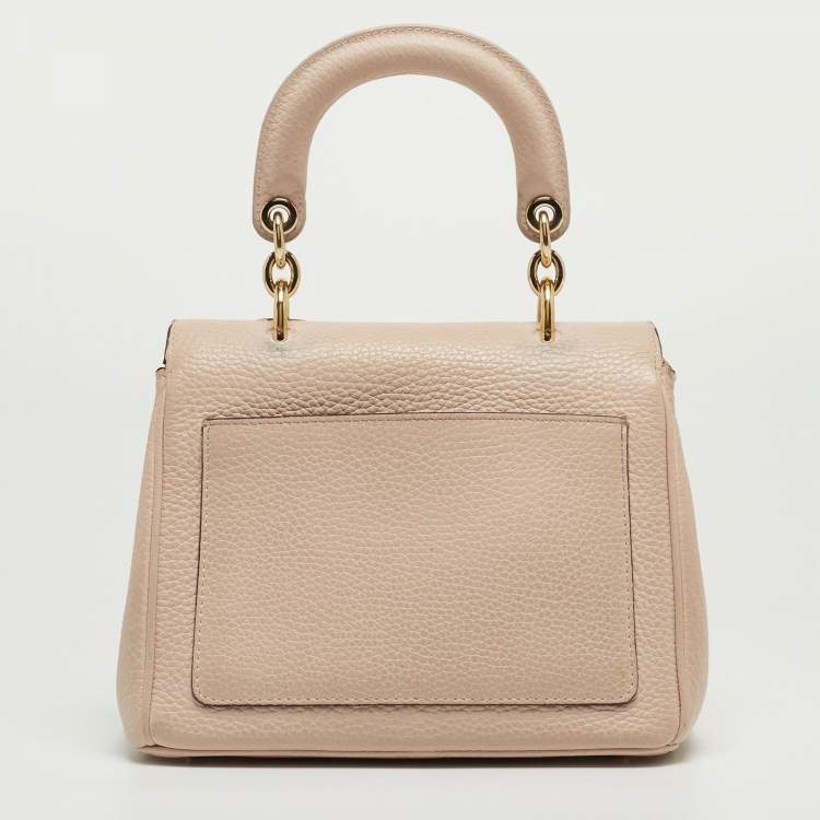 Pre Owned Dior Light Pink Leather Mini Be Dior Top Handle Bag
