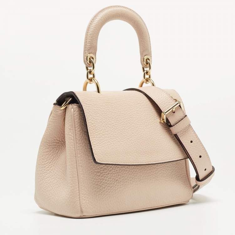 Pre Owned Dior Light Pink Leather Mini Be Dior Top Handle Bag