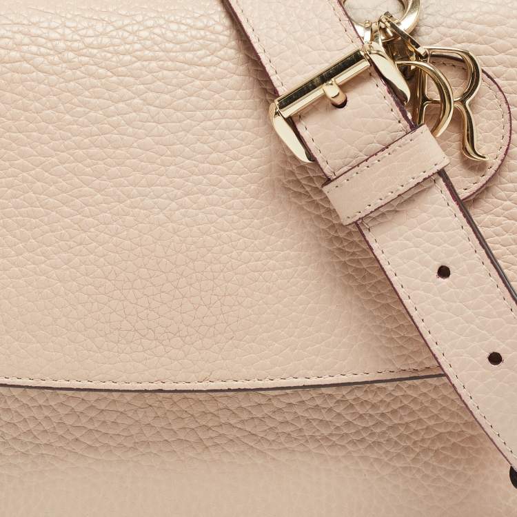 Pre Owned Dior Light Pink Leather Mini Be Dior Top Handle Bag