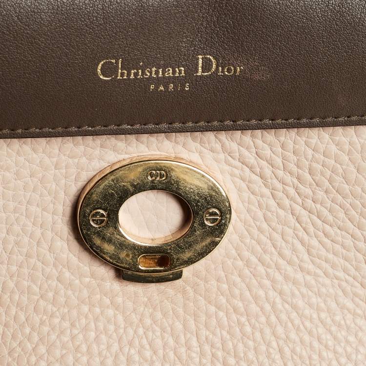 Pre Owned Dior Light Pink Leather Mini Be Dior Top Handle Bag