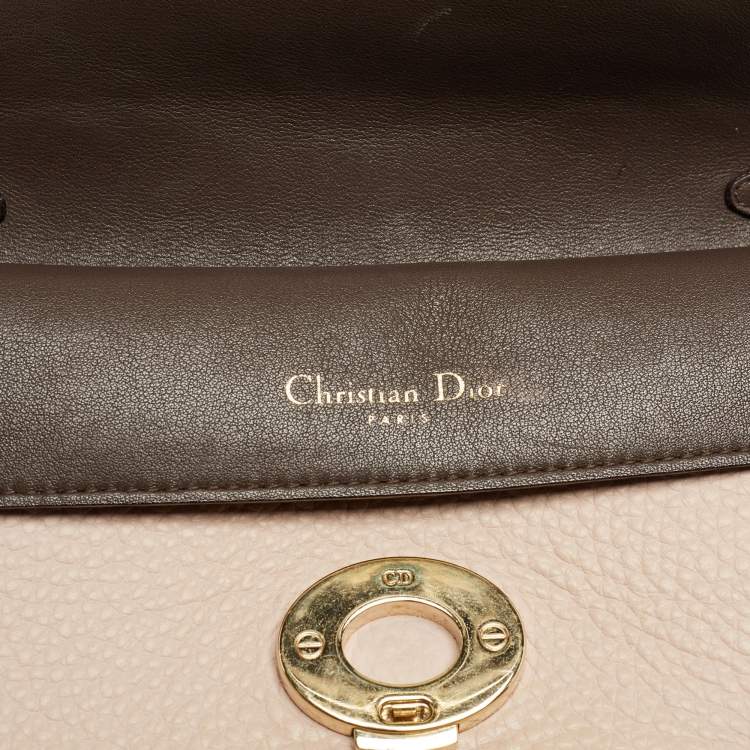 Pre Owned Dior Light Pink Leather Mini Be Dior Top Handle Bag