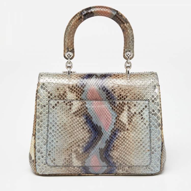 Pre Owned Dior Multicolor Python Small Be Dior Flap Top Handle Bag