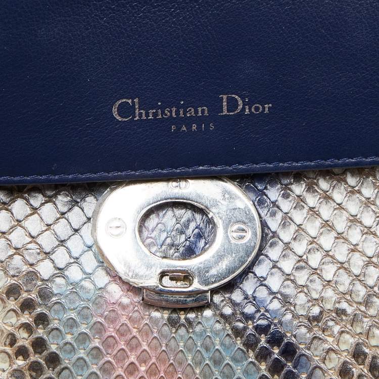 Pre Owned Dior Multicolor Python Small Be Dior Flap Top Handle Bag