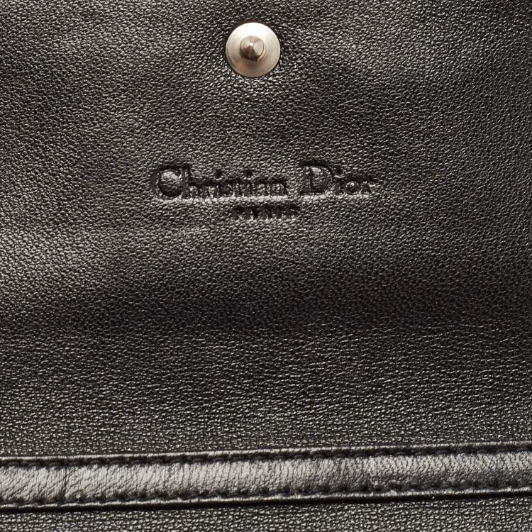 Pre Owned Dior Black Cannage Leather Lady Dior Wallet on Chain