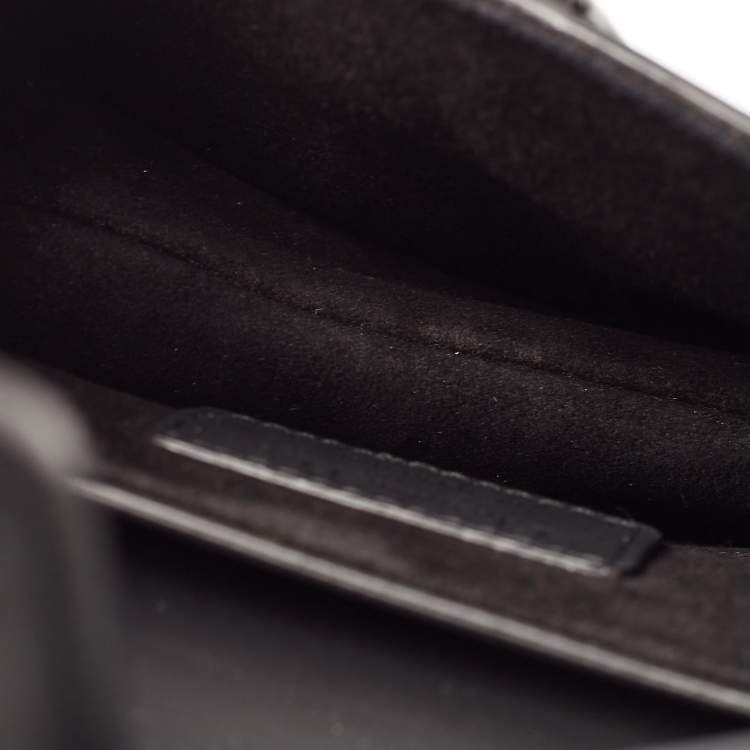 Pre Owned Dior Black Leather Mini Saddle Bag