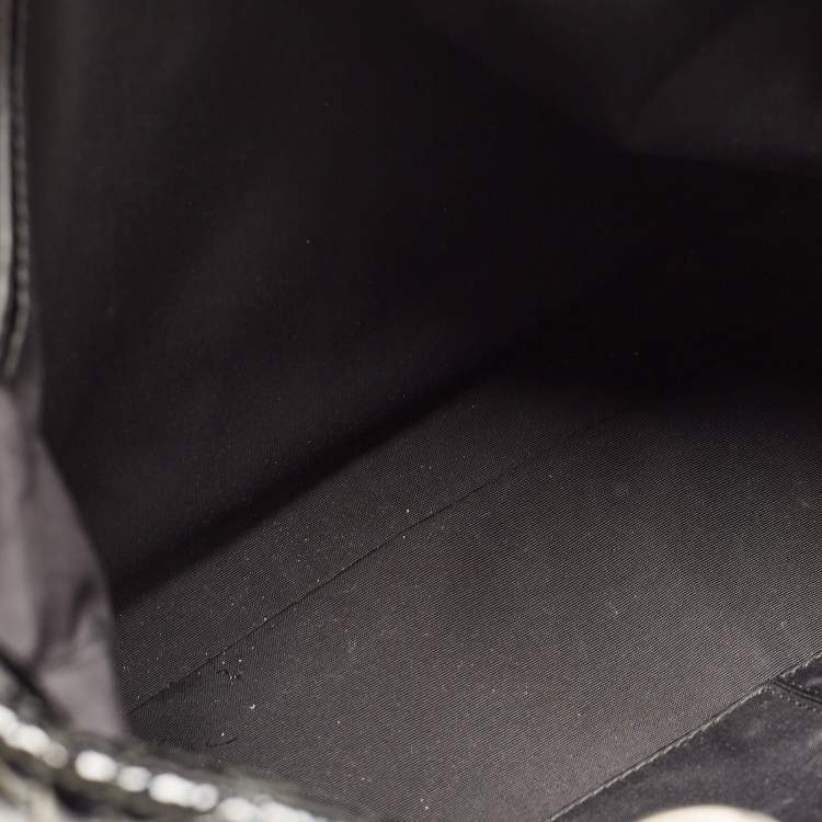 Pre Owned Dior Black Cannage Patent Leather Large Soft Lady Dior Shopper Tote