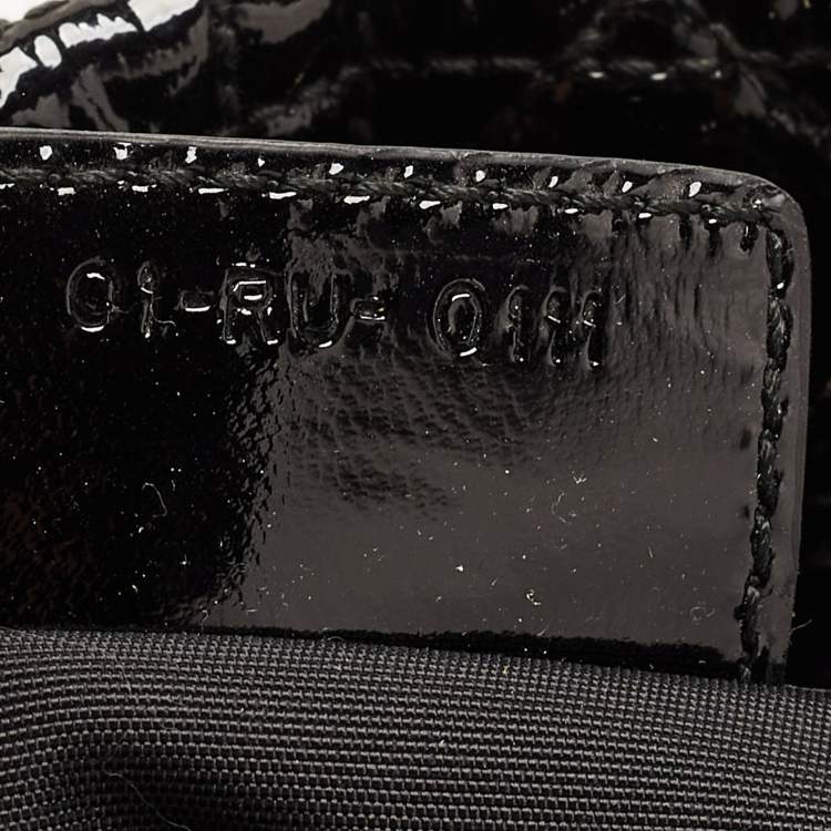 Pre Owned Dior Black Cannage Patent Leather Large Soft Lady Dior Shopper Tote