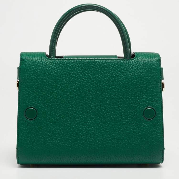 Pre Owned Dior Green Leather Mini Diorever Top Handle Bag
