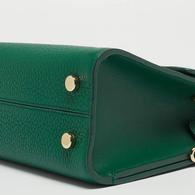 Pre Owned Dior Green Leather Mini Diorever Top Handle Bag