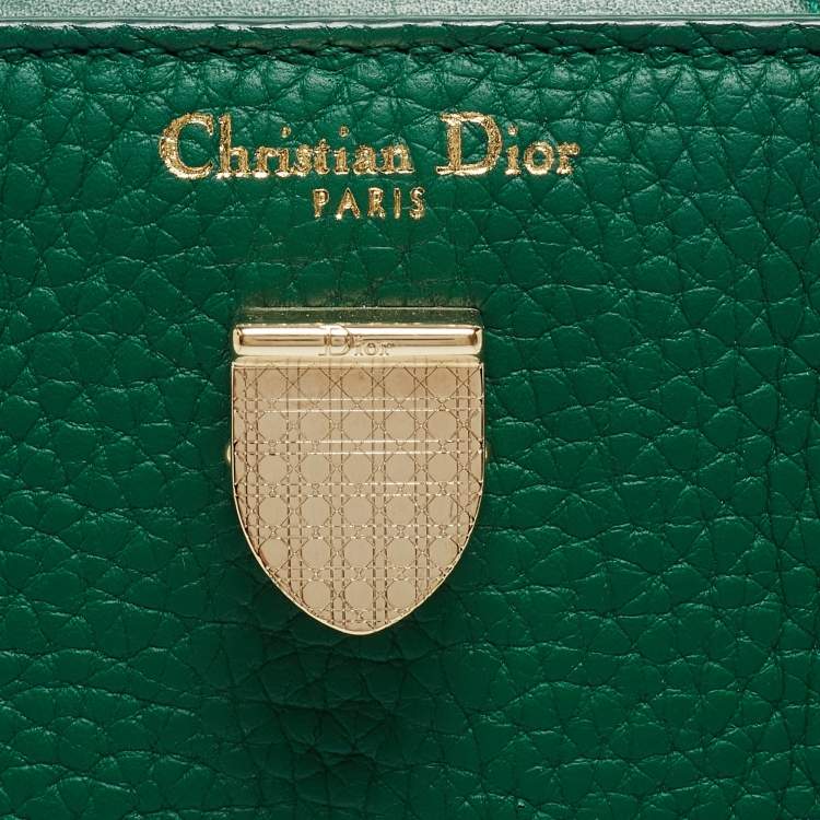 Pre Owned Dior Green Leather Mini Diorever Top Handle Bag