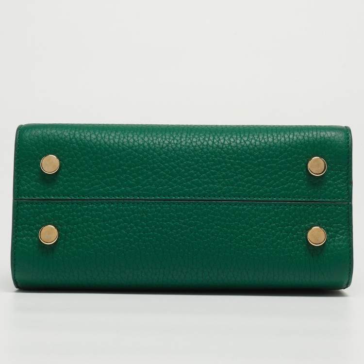 Pre Owned Dior Green Leather Mini Diorever Top Handle Bag