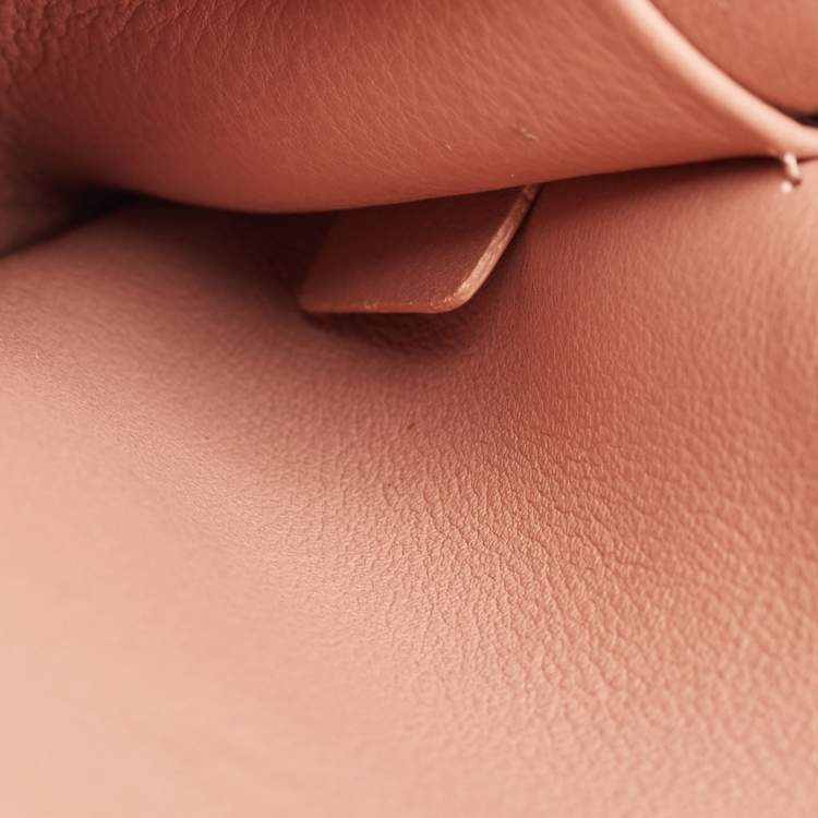 Pre Owned Dior Orange Leather Medium Diorissimo Shopper Tote