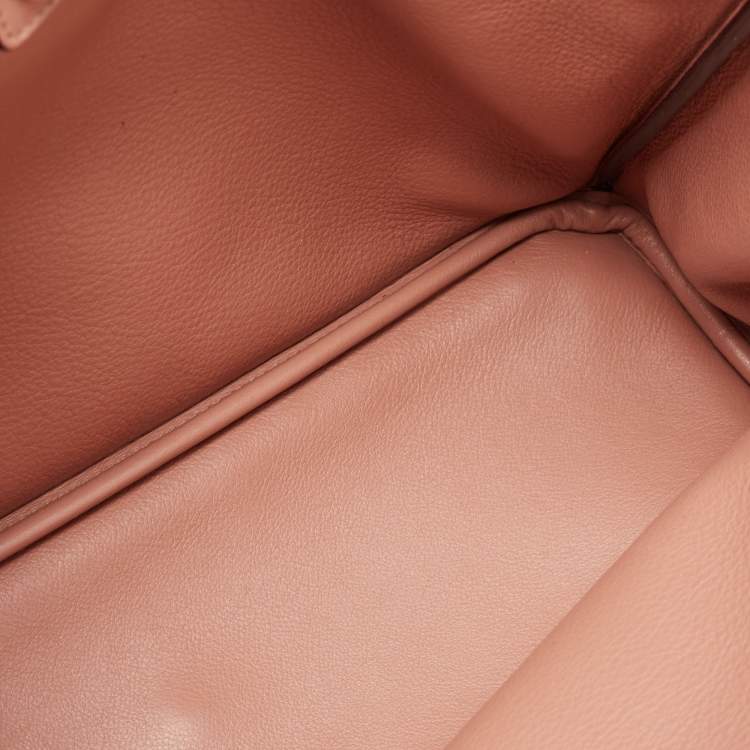 Pre Owned Dior Orange Leather Medium Diorissimo Shopper Tote