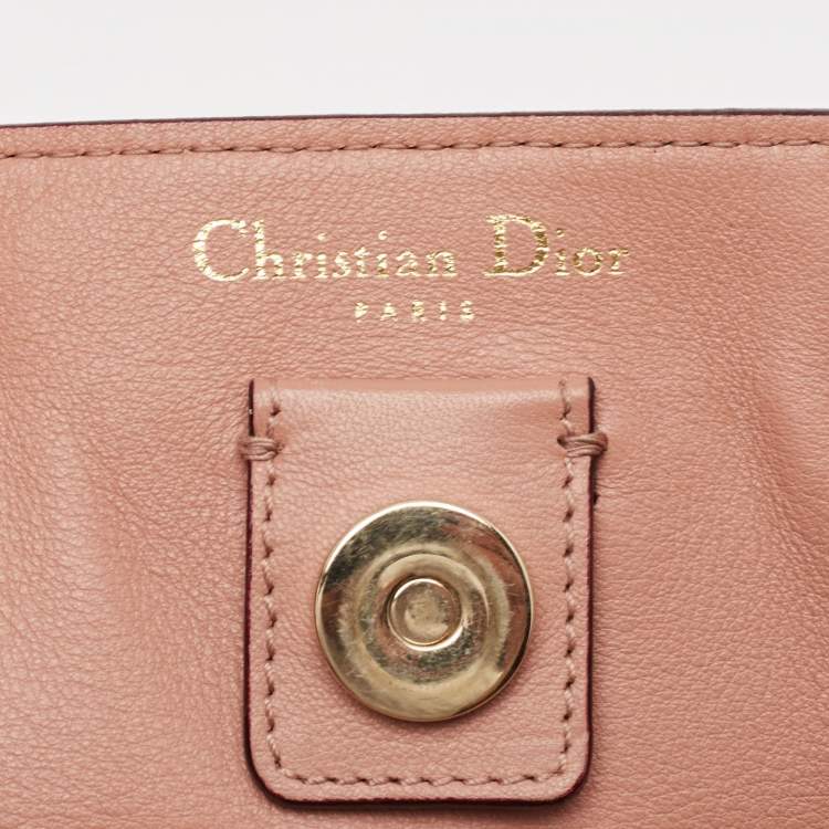 Pre Owned Dior Orange Leather Medium Diorissimo Shopper Tote