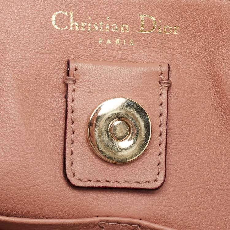 Pre Owned Dior Orange Leather Medium Diorissimo Shopper Tote