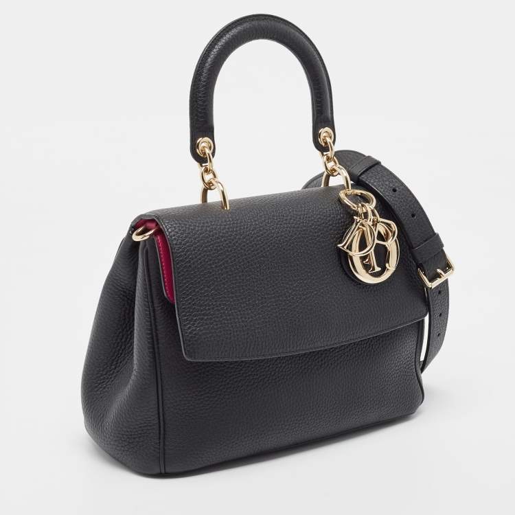 Pre Owned Dior Black Leather Mini Be Dior Top Handle Bag