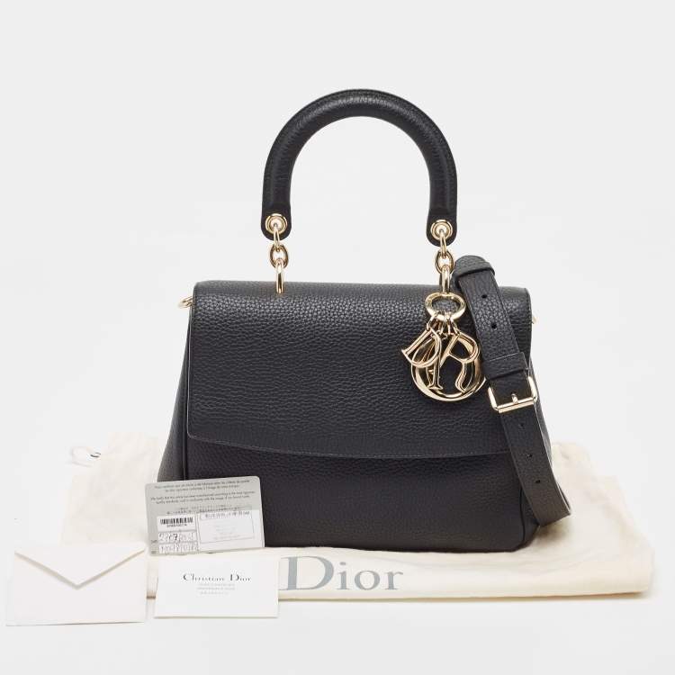 Pre Owned Dior Black Leather Mini Be Dior Top Handle Bag