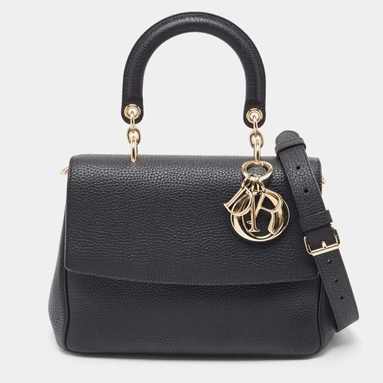 Pre Owned Dior Black Leather Mini Be Dior Top Handle Bag