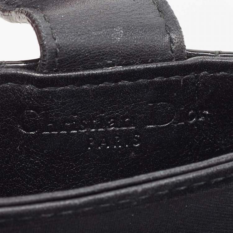 Pre Owned Dior Black Cannage Patent Leather Lady Dior 5 Gusset Card Holder