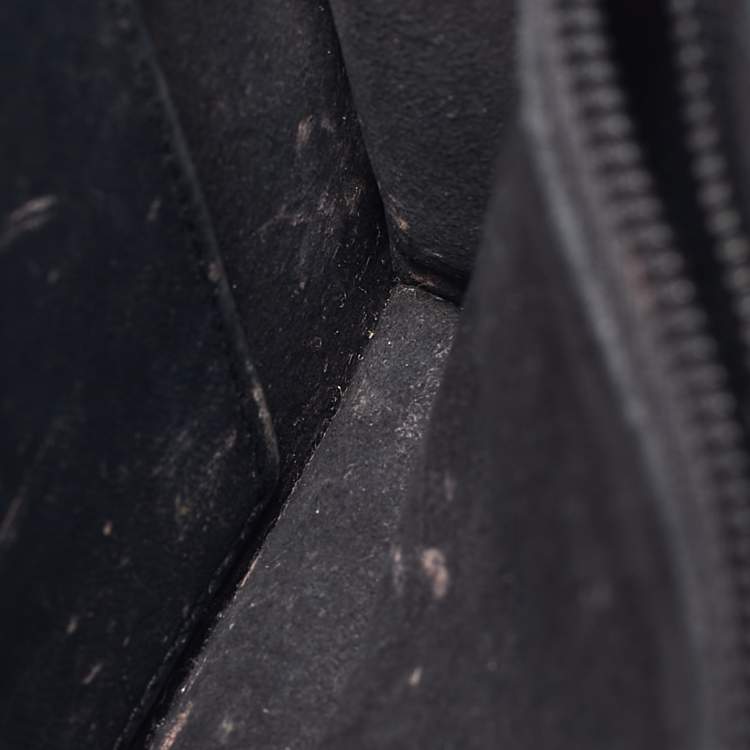 Pre Owned Dior Matte Black Leather Studded Diorama Wallet on Chain