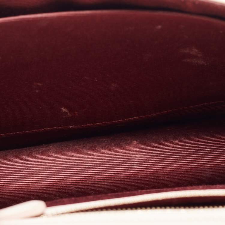 Pre Owned Dior Beige Patent Leather Medium Diorama Shoulder Bag