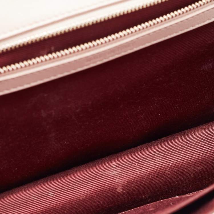 Pre Owned Dior Beige Patent Leather Medium Diorama Shoulder Bag