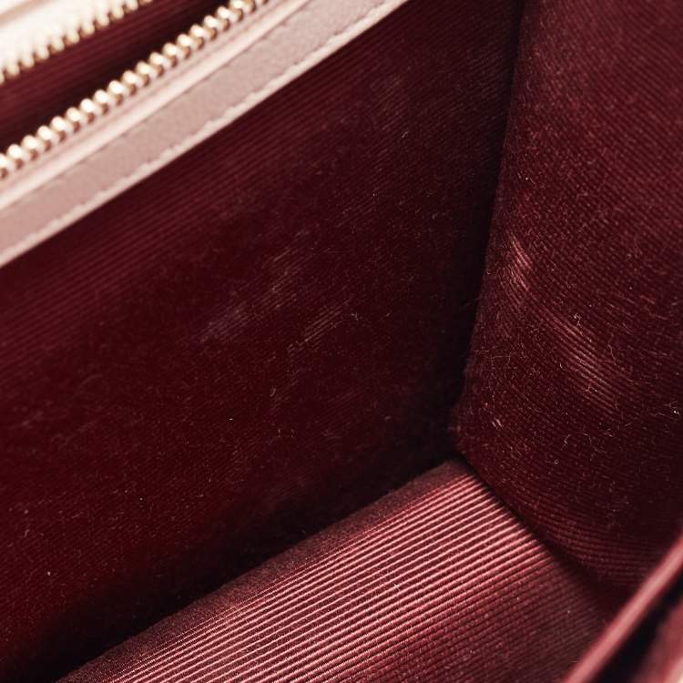 Pre Owned Dior Beige Patent Leather Medium Diorama Shoulder Bag