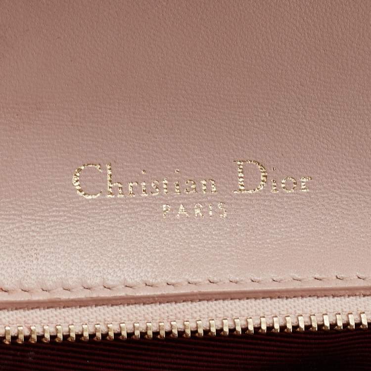 Pre Owned Dior Beige Patent Leather Medium Diorama Shoulder Bag