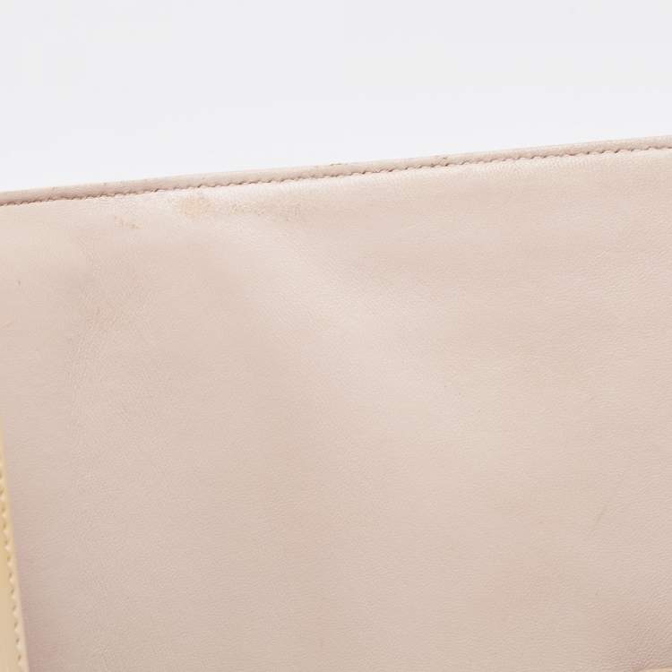 Pre Owned Dior Beige Patent Leather Medium Diorama Shoulder Bag