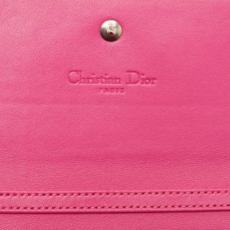 Pre Owned Dior Pink Python Rendezvous Wallet on Chain