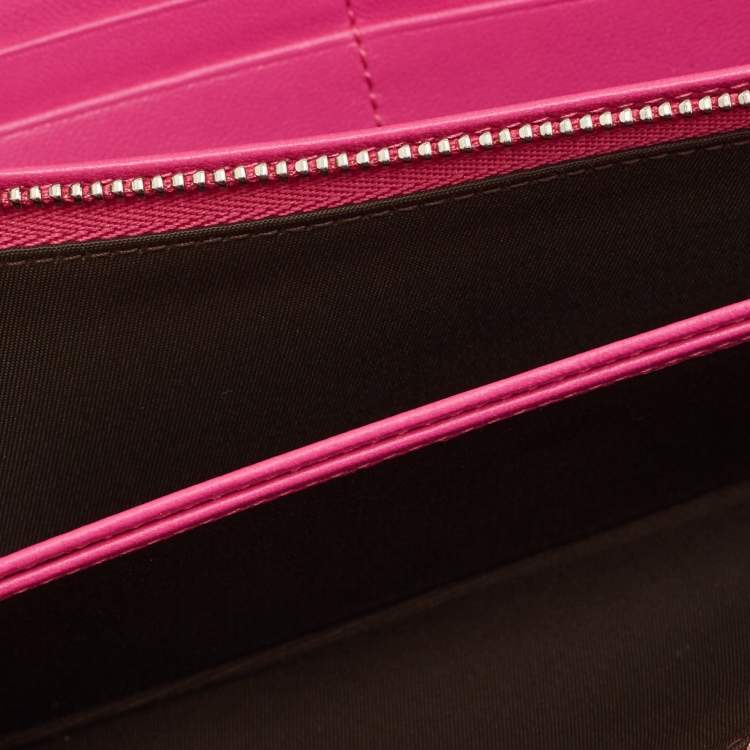 Pre Owned Dior Pink Python Rendezvous Wallet on Chain