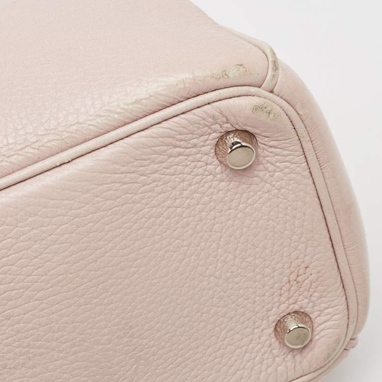 Pre Owned Dior Pink Floral Print Leather Medium Diorissimo Shopper Tote